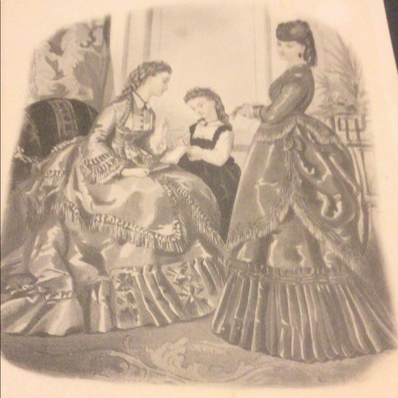 1800’s 9.5x8in GODEY’s Fashions print Rare - Picture 4 of 4